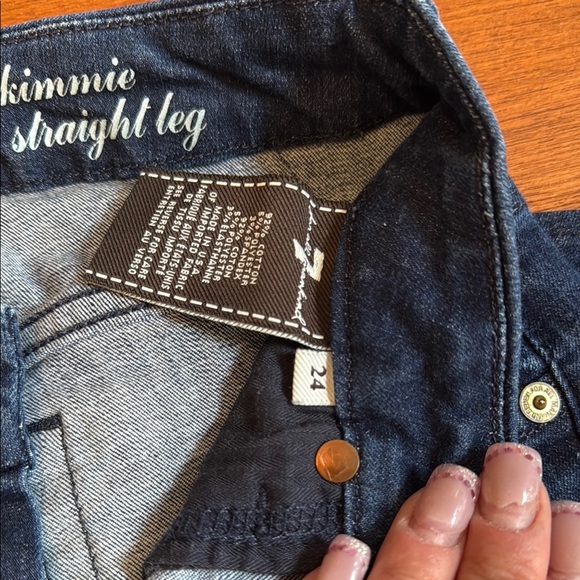 For all man kind kimmie straight leg  Women's Blue Jeans size 24 - Picture 3 of 13